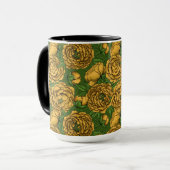 Gelber Pfingstrosenstrauß Tasse (Vorderseite Links)