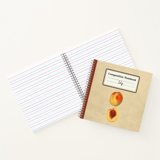Gelber Pfirsich und eine halbe Personalisierte Zus Notizblock (Innenseite)