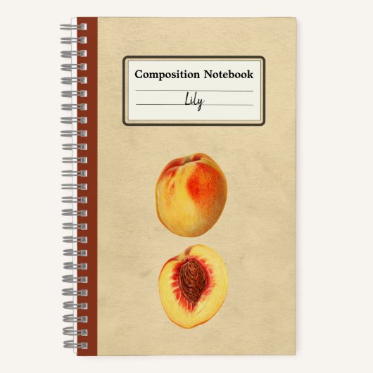 Gelber Pfirsich und eine halbe Personalisierte Zus Notizblock (Vorderseite)