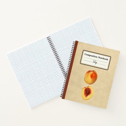 Gelber Pfirsich und eine halbe Personalisierte Zus Notizblock (Innenseite)