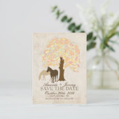 Gelber Pfirsich und Minze Herbstpferde Save the Da Ankündigungspostkarte (Stehend Vorderseite)