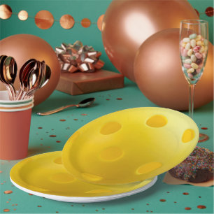 Gelber Pickleball-Ball, Serviere 0-0-2, Pickleball Pappteller