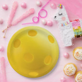 Gelber Pickleball-Ball, Serviere 0-0-2, Pickleball Pappteller (Party)