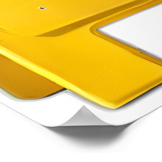 Gelber Plastikboden Glückwunschzeichen Poster (Ecke)