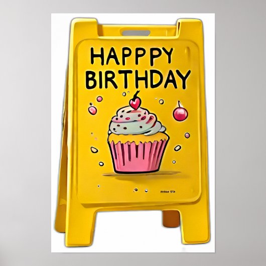 Gelber Plastikboden Glückwunschzeichen Poster (Vorne)