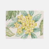 Gelber Plumeria-Fleece Throw Fleecedecke (Vorderseite (Horizontal))