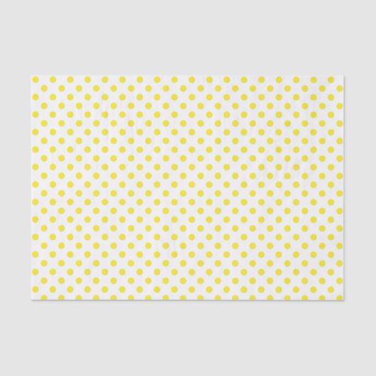 Gelber Polka Dot auf Weißzungenpapier Seidenpapier (Vorderseite)