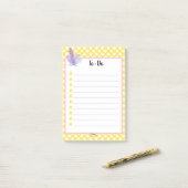 Gelber Polka Dot Diamond zu tun Post-it Klebezettel (Auf Schreibtisch)
