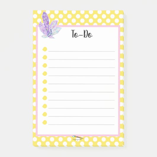 Gelber Polka Dot Diamond zu tun Post-it Klebezettel (Vorderseite)