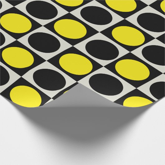 Gelber Polka-Dot Geschenkpapier (Ecke)