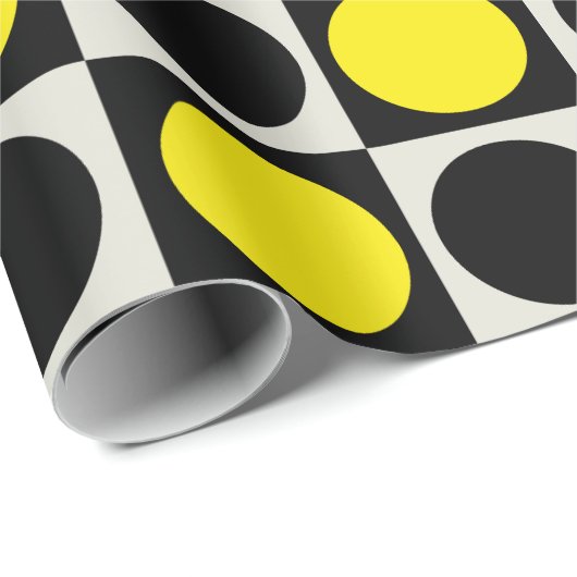 Gelber Polka-Dot Geschenkpapier (Rolleneckpunkt)