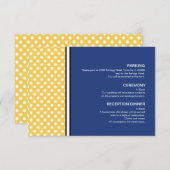 Gelber Polka Dot und Blue Wedding Card Begleitkarte (Vorne/Hinten)
