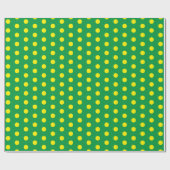Gelber Polka Dots Grüner Minimal Einfach Geschenkpapier (Flach)