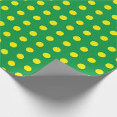 Gelber Polka Dots Grüner Minimal Einfach Geschenkpapier (Ecke)