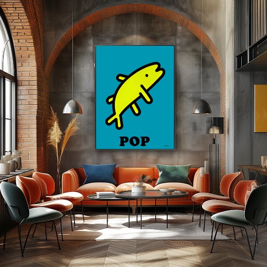Gelber Pop Art Bold Animal Cartoon Silhouette Poster