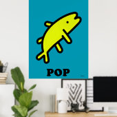 Gelber Pop Art Bold Animal Cartoon Silhouette Poster (Heimbüro)