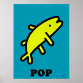 Gelber Pop Art Bold Animal Cartoon Silhouette Poster (Vorne)