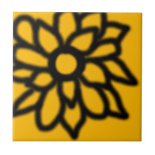 Gelber Pop Blume Fliese (Vorderseite)