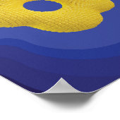 Gelber Pop Blume Kunstposter in Blau Poster (Ecke)