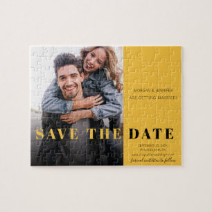Gelber Pop Save the Date Puzzle