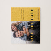 Gelber Pop Save the Date Puzzle (Vertikal)
