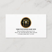 Gelber Power Plug-Electric Service Visitenkarte (Rückseite)