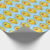 Gelber Puffsfisch Geschenkpapier (Ecke)
