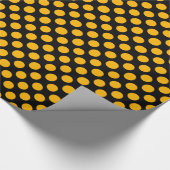 Gelber Punkt über schwarzem Hintergrund Geschenkpapier (Ecke)