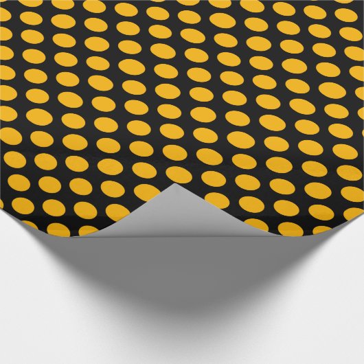 Gelber Punkt über schwarzem Hintergrund Geschenkpapier (Ecke)