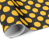 Gelber Punkt über schwarzem Hintergrund Geschenkpapier (Rolleneckpunkt)
