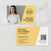 Gelber QR-Code Firma Ihr Logo Visitenkarte (Vorne/Hinten)