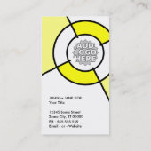 gelber QR-Code und Logo-Ziel Visitenkarte (Rückseite)