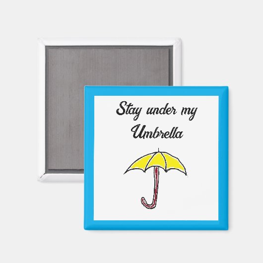 Gelber Regen oder Sonniger Tag Regenschirm Cartoon Magnet (Vorderseite/Rückseite)