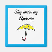 Gelber Regen oder Sonniger Tag Regenschirm Cartoon Magnet (Vorne)
