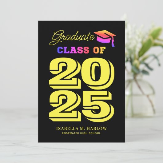 Gelber Regenbogen-Abschluss Ankündigung (Stehend Vorderseite)