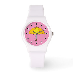 Gelber Regenschirm Armbanduhr