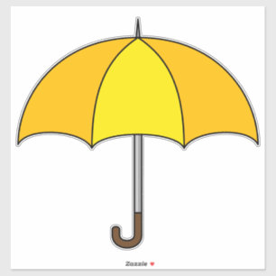 Gelber Regenschirm Aufkleber