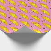 Gelber Regenschirm Geschenkpapier (Ecke)