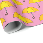 Gelber Regenschirm Geschenkpapier (Rolleneckpunkt)