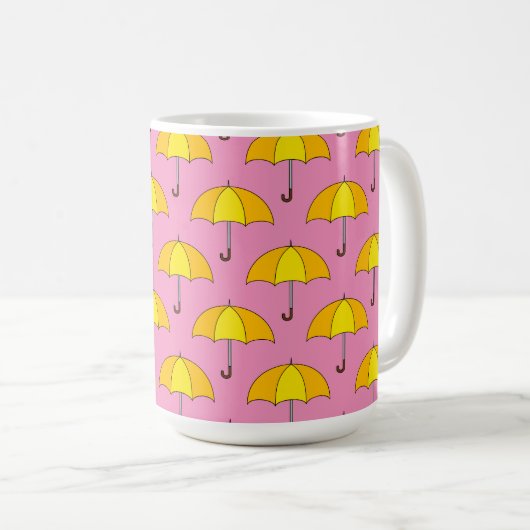 Gelber Regenschirm Kaffeetasse (VorderseiteRechts)