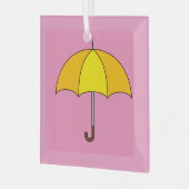 Gelber Regenschirm Ornament Aus Glas (Vorderseite links)