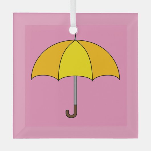 Gelber Regenschirm Ornament Aus Glas (Vorderseite)