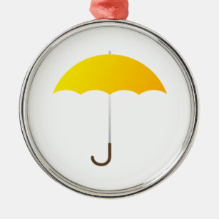 Gelber Regenschirm Ornament Aus Metall