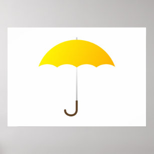 Gelber Regenschirm Kunst Poster Zazzle De