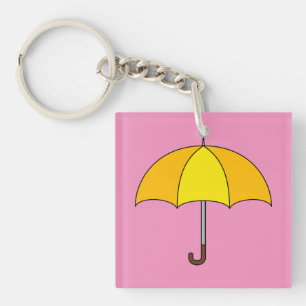Gelber Regenschirm Schlüsselanhänger
