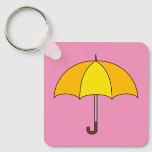 Gelber Regenschirm Schlüsselanhänger
