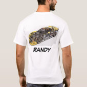 Gelber Rennwagen Korvette Z06 T-Shirt (Rückseite)