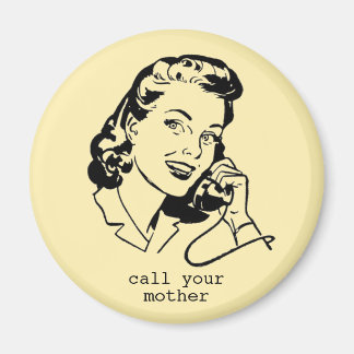 Gelber Retro-Ruf-Mutter-Funny-Vintage-Magnet Magnet