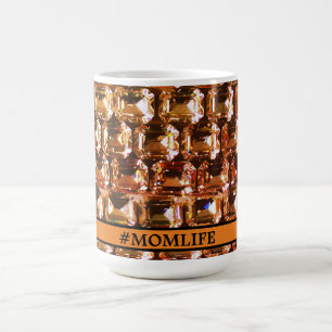 Gelber Rhinestone, gelbe Diamanten, #MOMLIFE Kaffeetasse