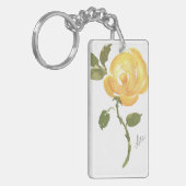 Gelber Rose Akryllischer Schlüsselanhänger (Vorderseite links)